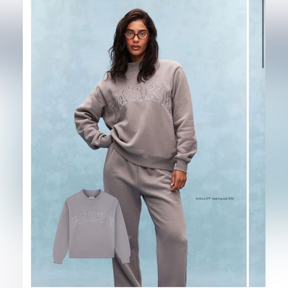 Parke Jackets & Blazers - Tonal Parke Sweatshirt monochrome varsity in stone size XXL SOLD OUT color